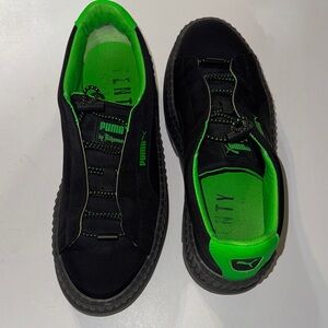PUMA X Fenty collab Cleated Creeper Surf Sneakers Black‎ & Green Gecko